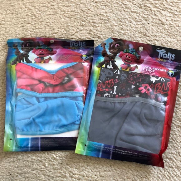 NEW kids Trolls World Tour Face Masks Coverings - Picture 1 of 3